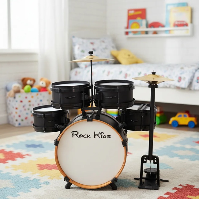 Bateria Infantil RMV Rock kids Preta Sem Chimbal