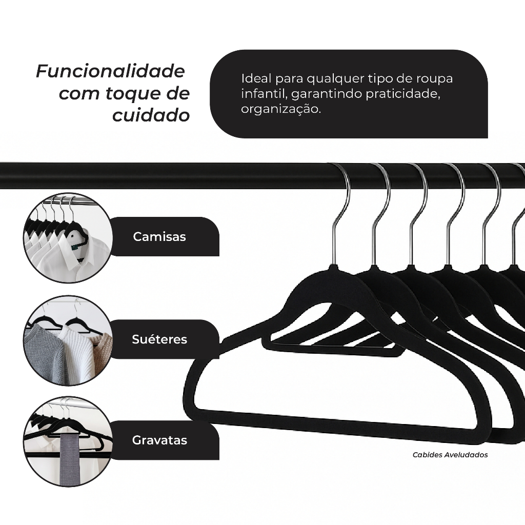 Caixa com 50 Cabides de Veludo Adulto Slim Antiderrapante em Oferta na Shopee