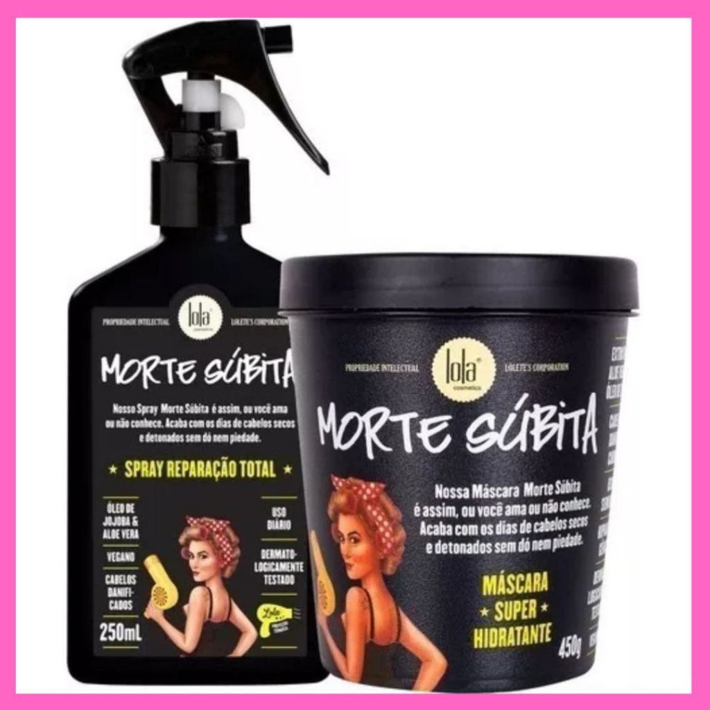 Kit Morte Súbita - Spray Finalizador 250ml + Máscara Hidratante 450g Lola Cosmetics em Oferta na Shopee