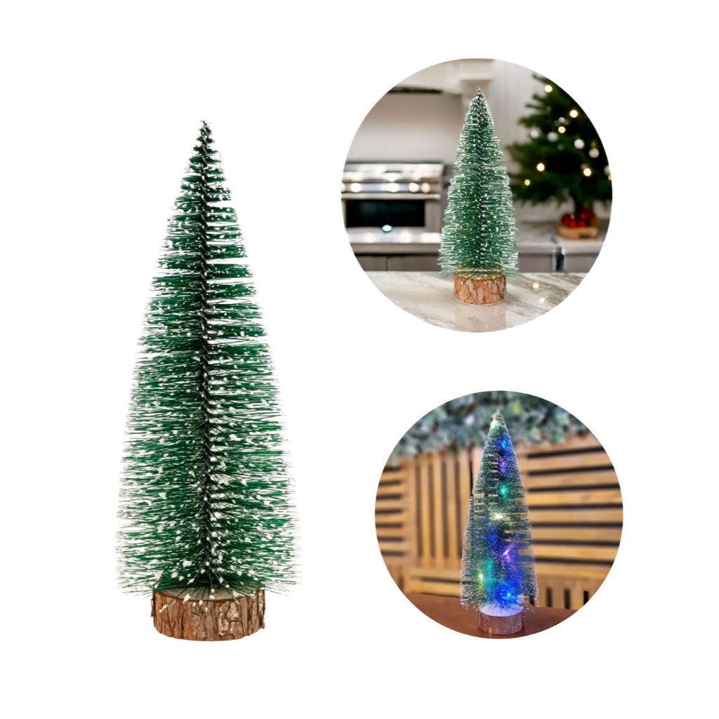 Mini Árvore de natal verde nevada com luz de led 30cm Wincy - enfeite natal