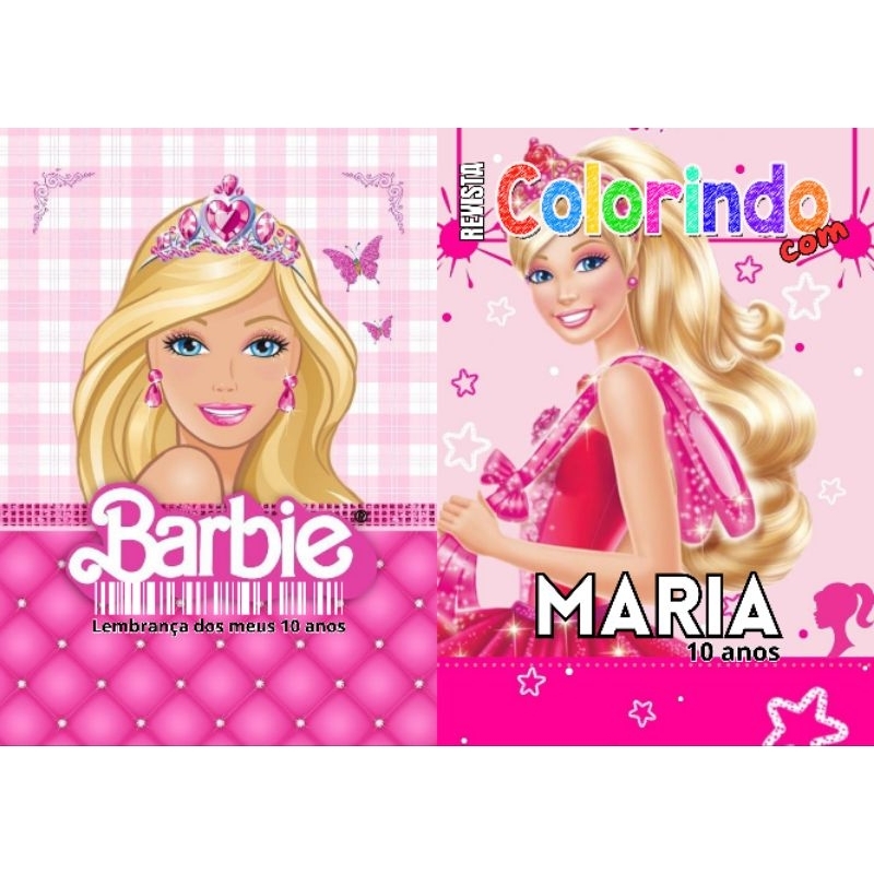Revista de Colorir BARBIE Personalizada Lembrancinha Festa Infantil Todos os Temas Livro