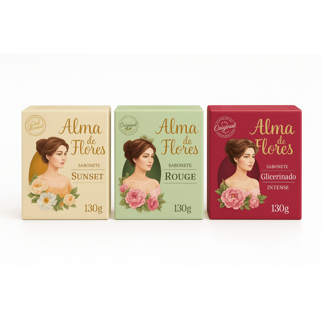 Memphis Alma de Flores Glicerinado Sabonete 130Gr Banho Perfumado e Cheiroso