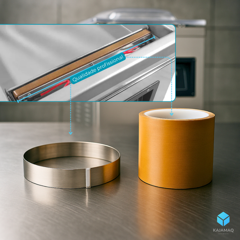 Kit 1 Resistência E 1 Teflon Seladora DZ400 Peça De Manutenção Industrial SELADORA A VÁCUO