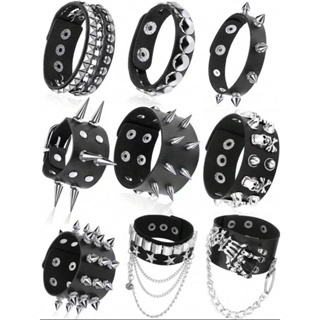 Pulseira de corrente  e tachas de gótica, pulseira de rock and roll punk para Unissex em Oferta na Shopee