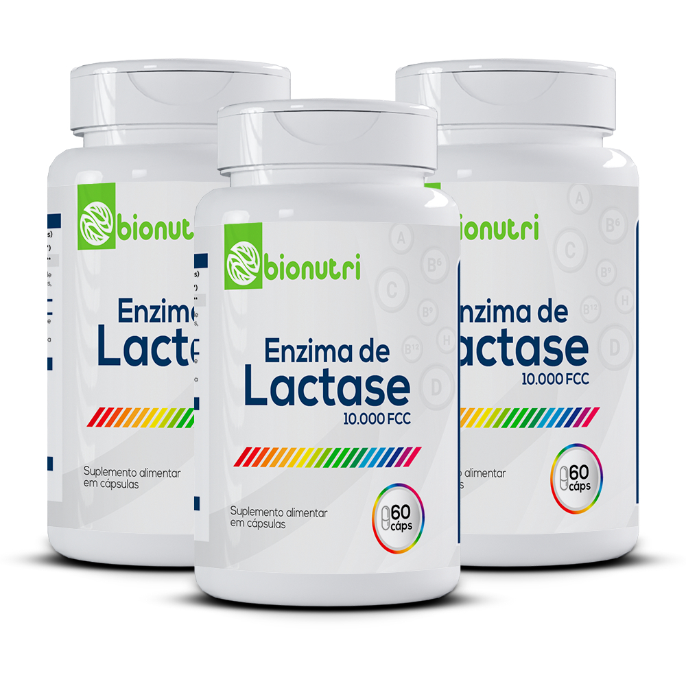 Kit 3x Enzima de Lactase 10.000FCC 60 Capsulas - Bionutri
