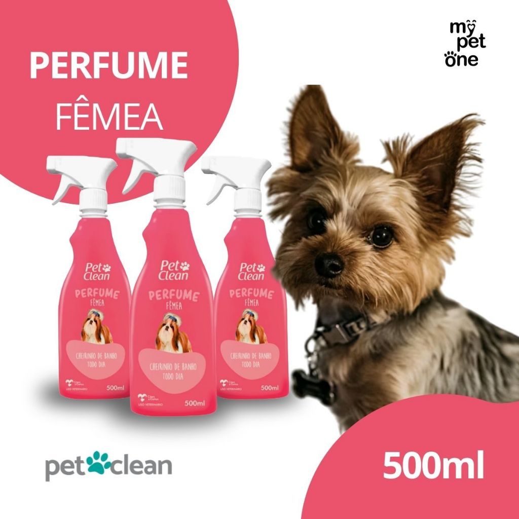 Kit 3 Perfume Para Cachorro e Gato Fêmea 500ml - Pet Clean