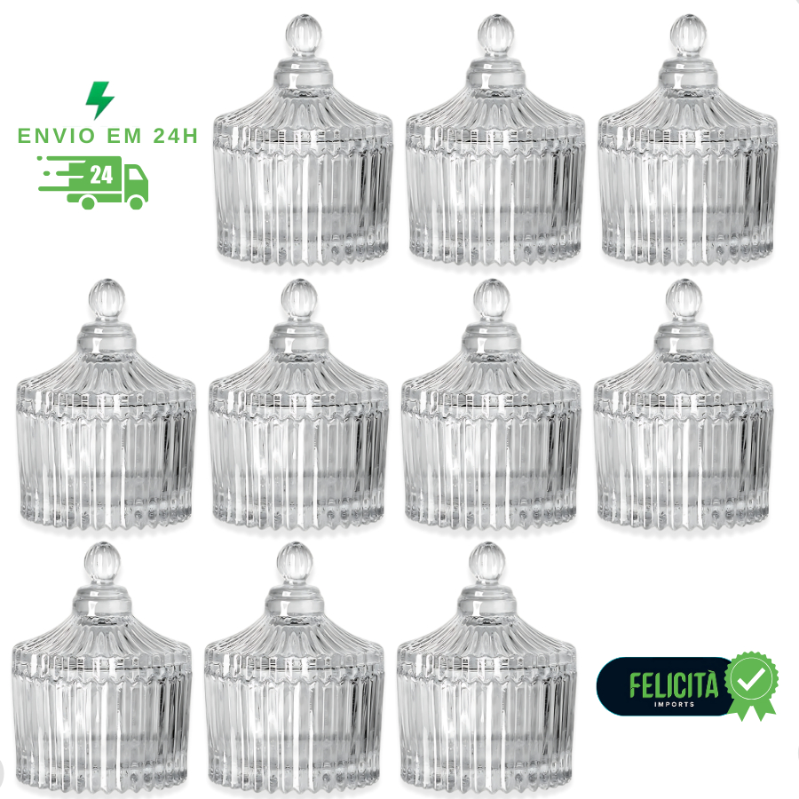 Bomboniere Kit 5, 10, 25 Mini Potiche Vidro Lembrancinha Casamentos Batizados Festas Transparente em Oferta na Shopee