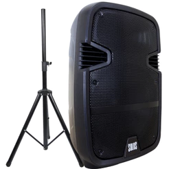 Kit Caixa De Som Bluetooth Amplificada Solus 12 Cs120 Lite + Tripé Sm032