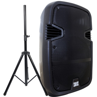 Kit Caixa De Som Bluetooth Amplificada Solus 12 Cs120 Lite + Tripé Sm032