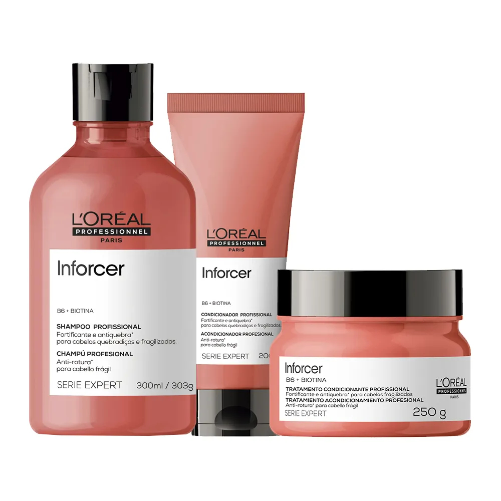 Kit L'Oréal Professionnel Serie Expert Inforcer- Shampoo 300ml + Condicionador 200ml + Máscara 250g