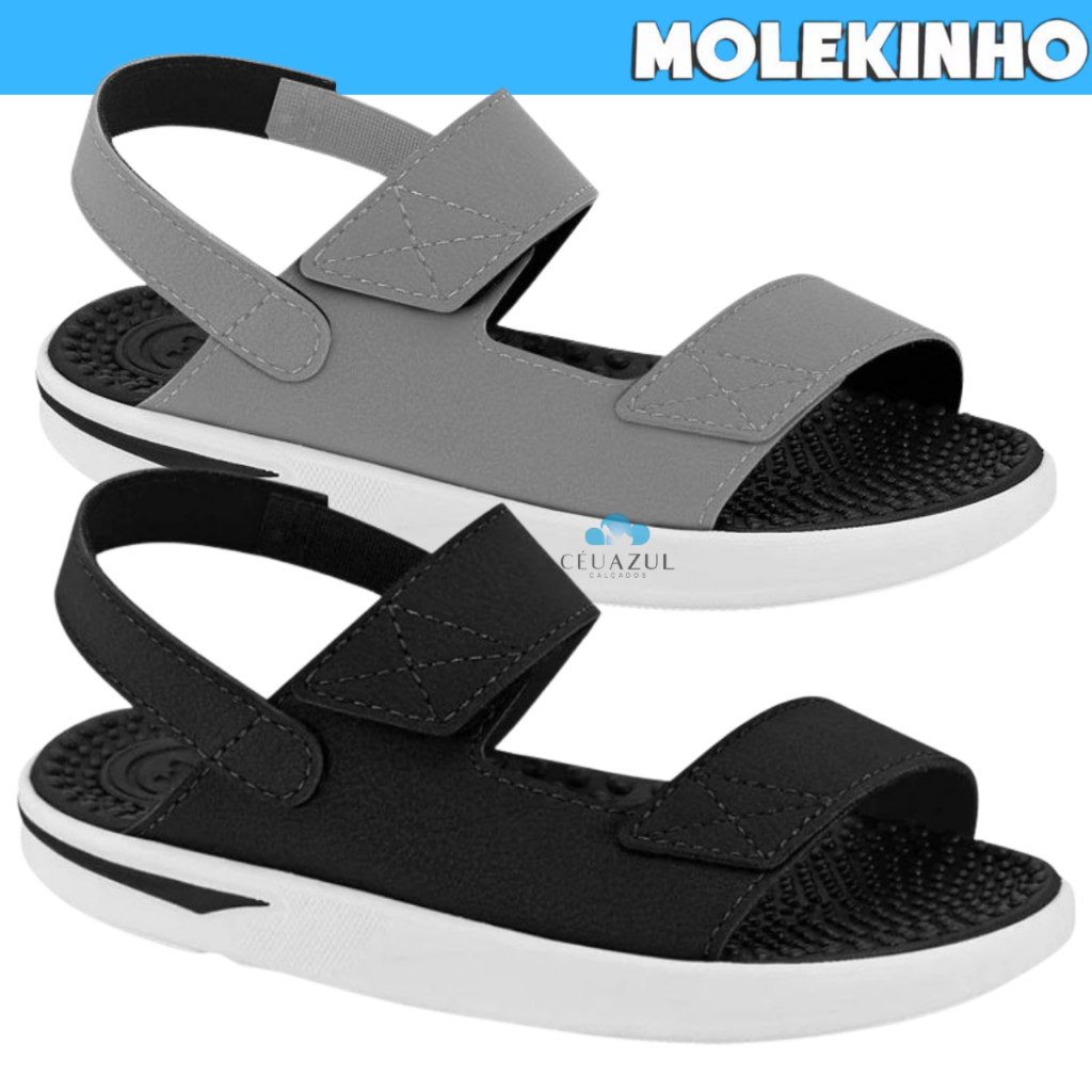 Sandália Molekinho Infantil Menino Papete Velcro Conforto Original em Oferta na Shopee