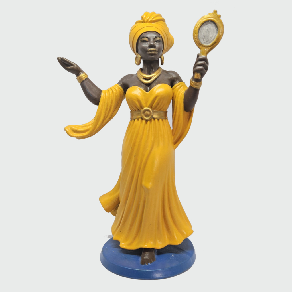 Escultura de Oxum em Resina – Escultura Orixá Umbanda Candomblé 13 cm