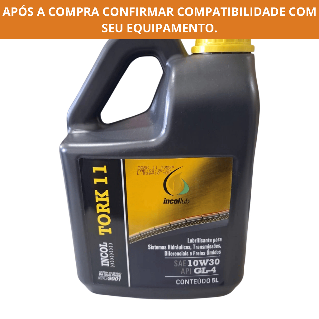 Oleo Lubrificante Incol Tork 11 SAE 10W30 API GL-4 - 5 Litros - Hidraulico Transmissão e Freio Umido