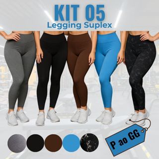 Kit Legging Power Supplex Premium Cós Alto Confortável Dia a Dia Academia ZERO TRANSPARÊNCIA em Oferta na Shopee