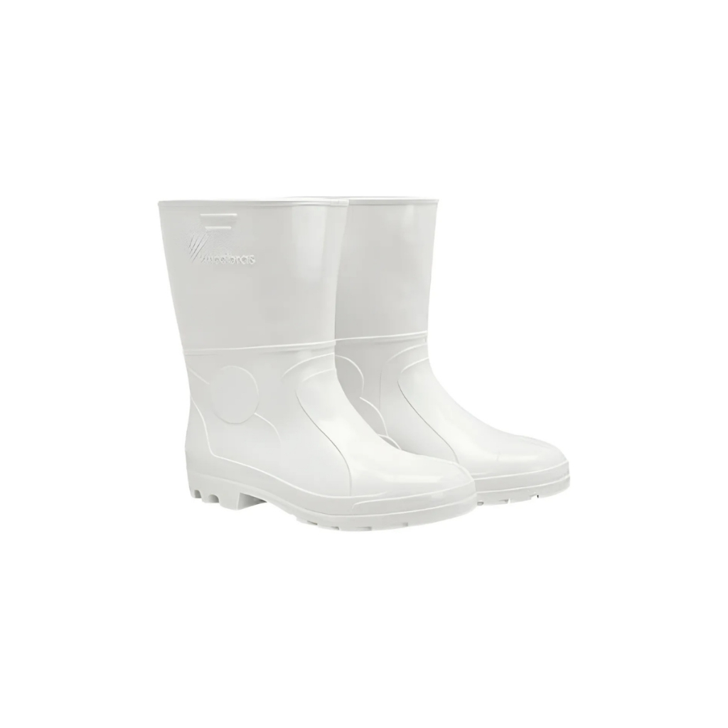 Bota Galocha Pvc Branca Cano Médio Vulcabrás Com Forro Epi Proteção Impermeável Cozinha Açougue Frigorifico