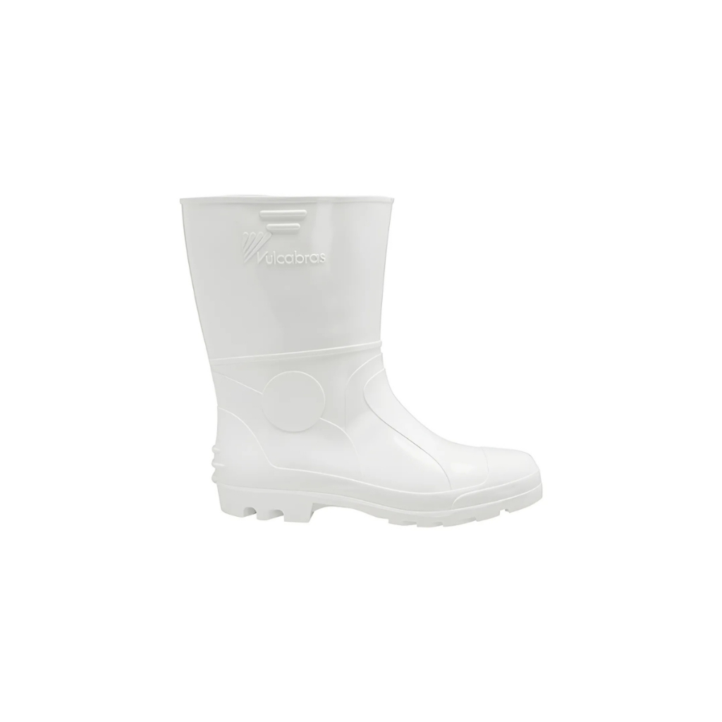 Bota Galocha Pvc Branca Cano Médio Vulcabrás Com Forro Epi Proteção Impermeável Cozinha Açougue Frigorifico
