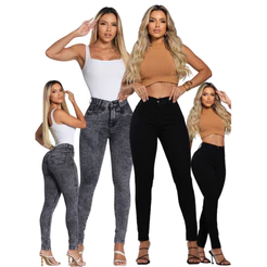 Calças Skinny Feminina Jeans Cós Alto Empina Bumbum Com Lycra Lançamento Tendencia Moda Mulher
