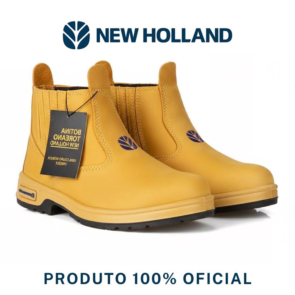 Botina Toreano Produto Original New Holland Nobuck 100% Couro Legítimo Unissex Injetado Solado Antiderrapante