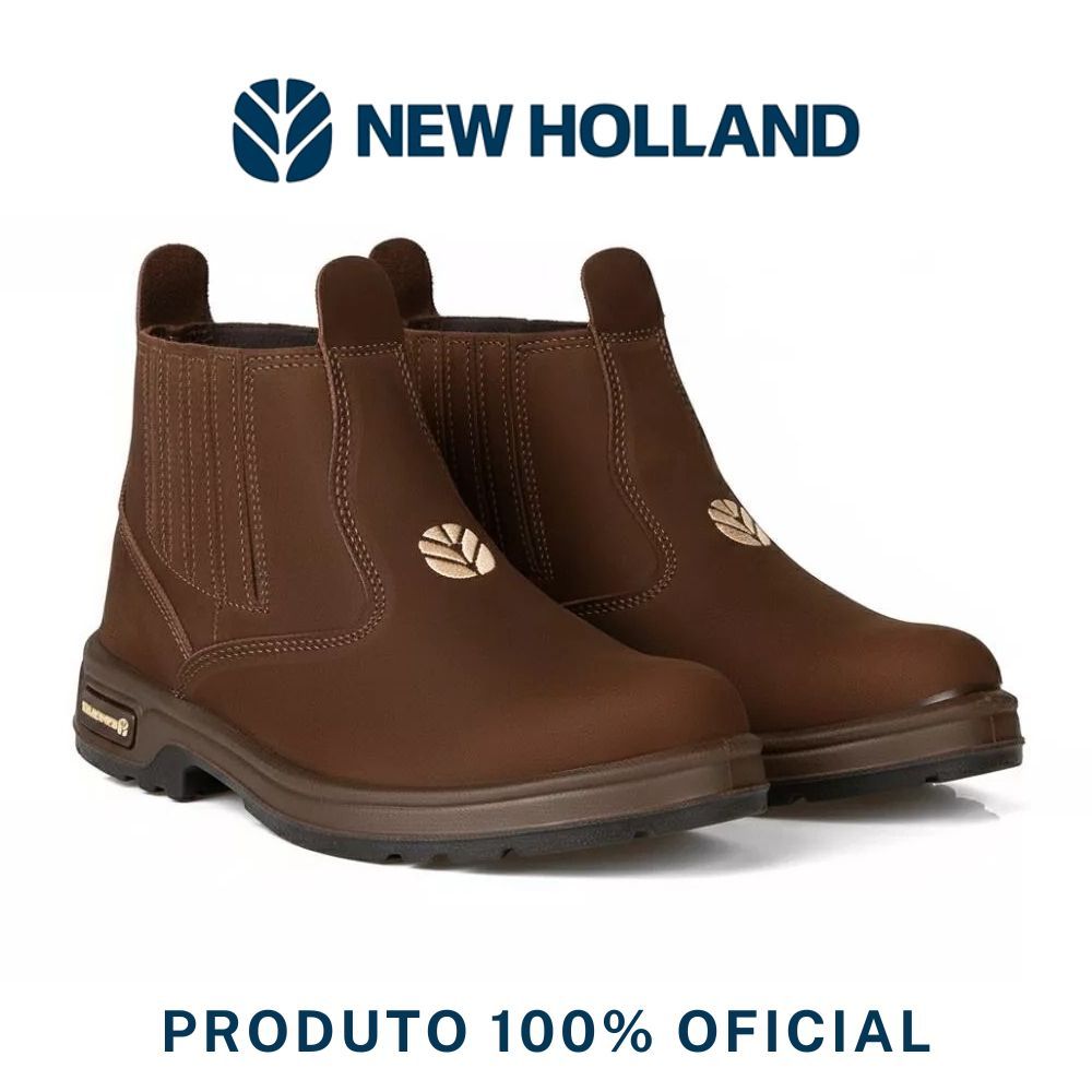 Botina Original Toreano New Holland Nobuck 100% Couro Legítimo Unissex Injetado Solado Antiderrapante