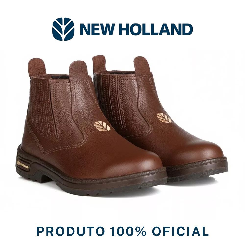 Botina New Holland Toreano Produto Original Floater Couro Legítimo 100% Unissex Injetado Solado Antiderrapante