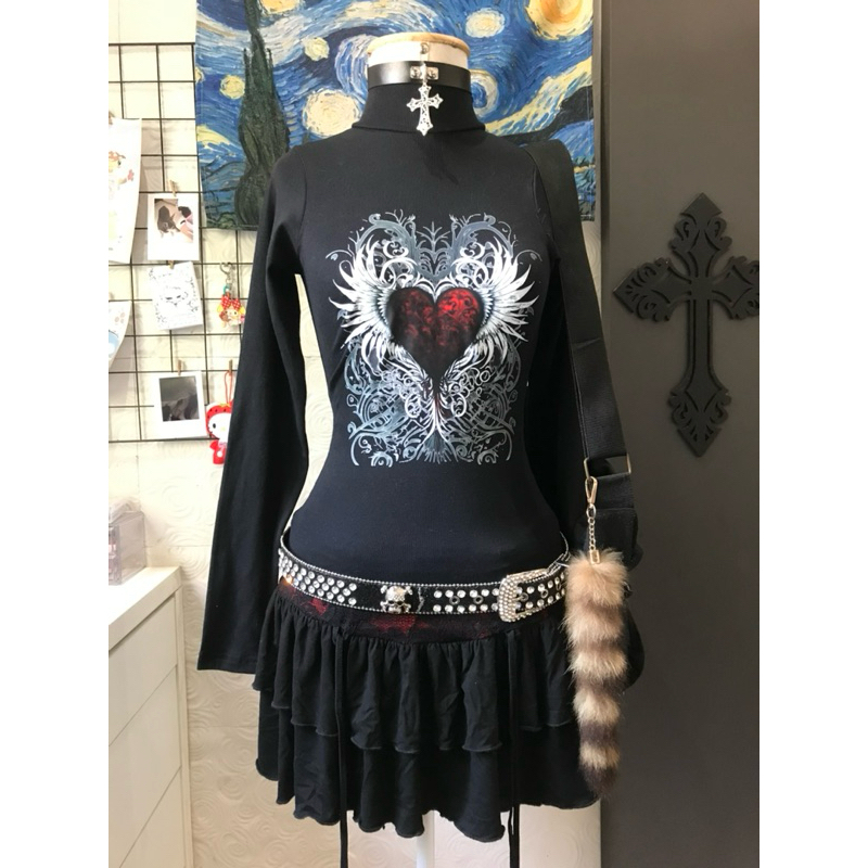 Blusa Heart | Y2k, Punk, Grunge, Goth, Dark, Alternativo, Affliction