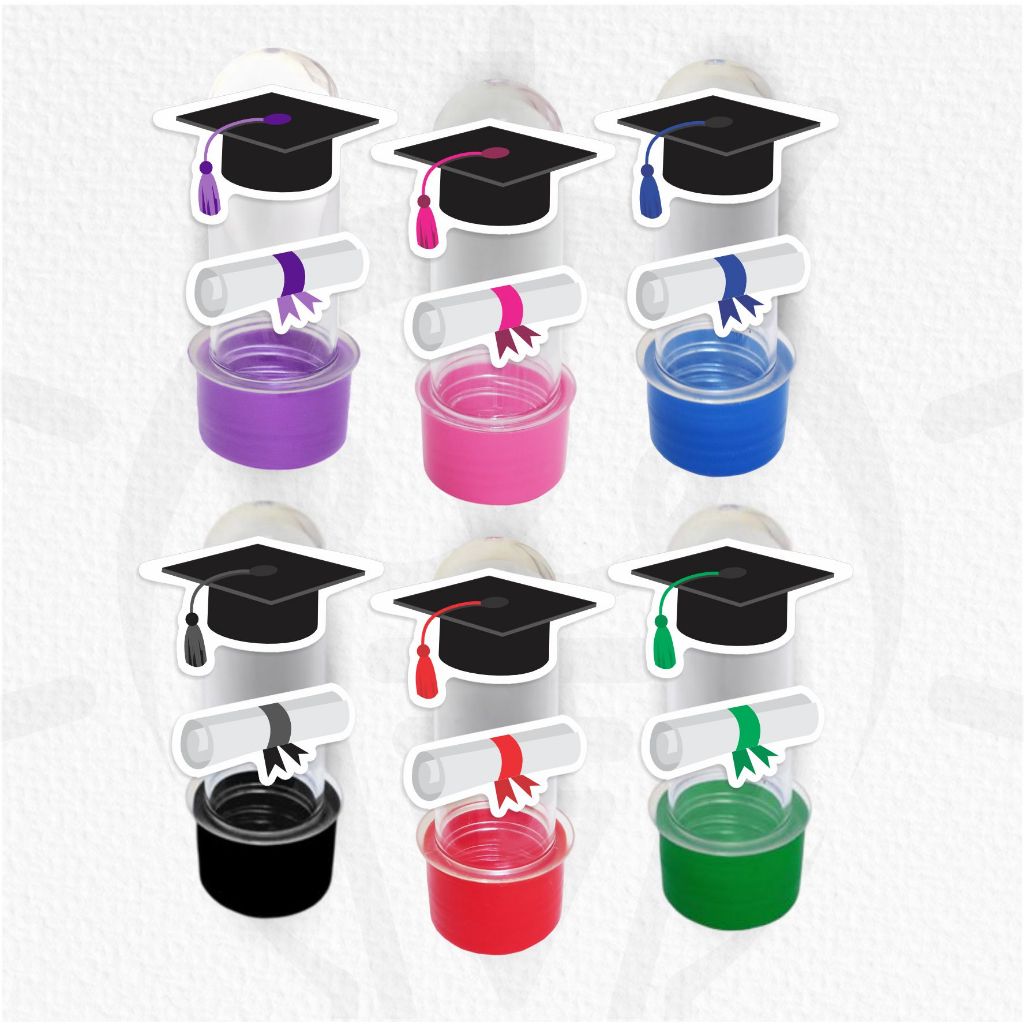 Apliques para tubete chapéu e diploma de formatura - personalizado com cor do curso