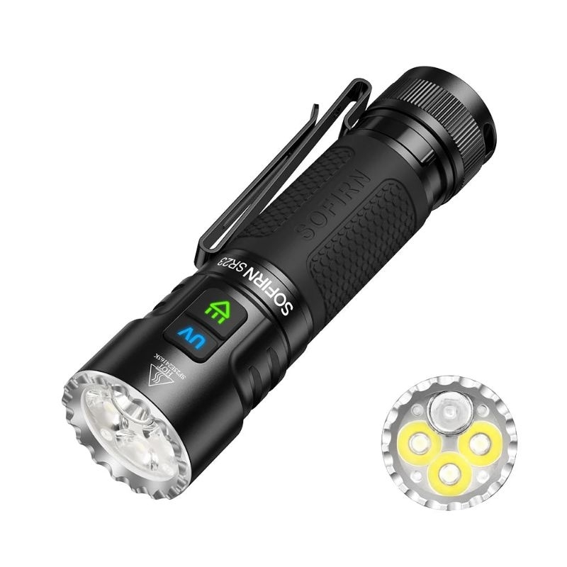 Lanterna Sofirn SR23 3300 lúmens 365nm luz uv