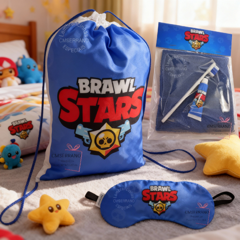 20 Kits Personalizado lembrancinha Festa Pijama Mochila Mascara Dormir Escova Creme Dental Toalhinha