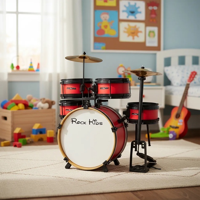 Bateria Infantil RMV Rock kids Vermelha Sem Chimbal
