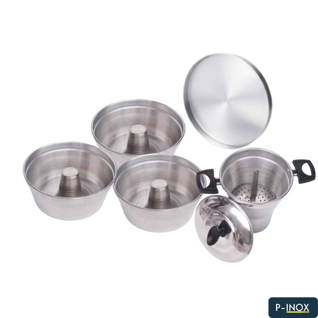 Conjunto Culinária 3 Formas Pudim + 5 Formas Mini Pizza + Assadeira Bolo - ALUMINIO POLIDO PREMIUM