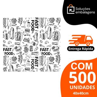 Papel Acoplado Lanches E Frios Delivery 40x40cm c/ 500 un em Oferta na Shopee