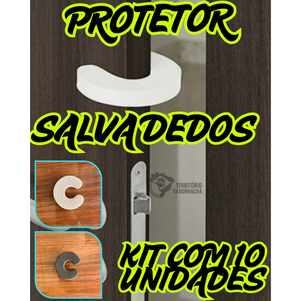 Kit 10 Protetor de Porta Salva Dedos de Criança