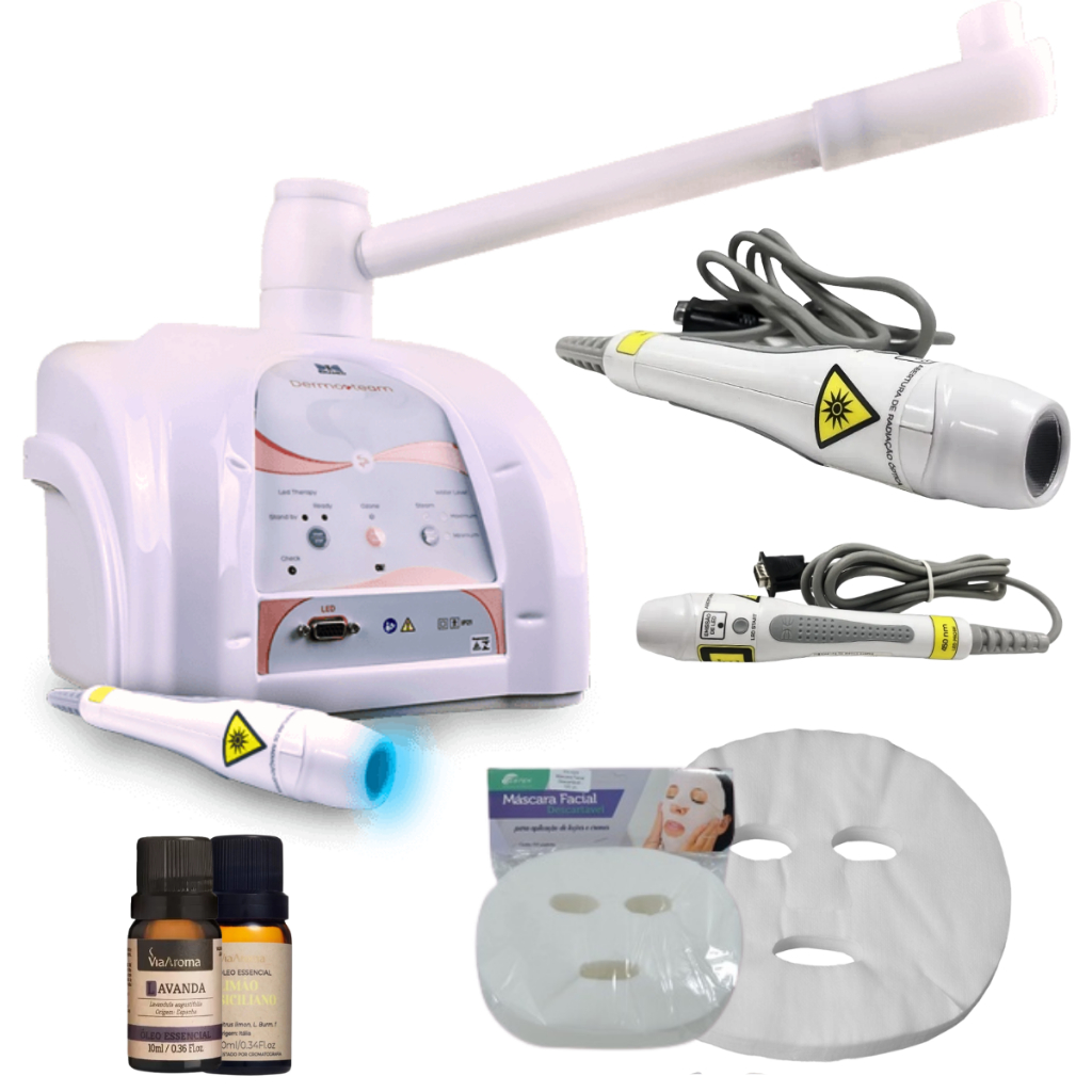 DERMOSTEAM LED Vapor De Ozônio + Probe LED 450nm