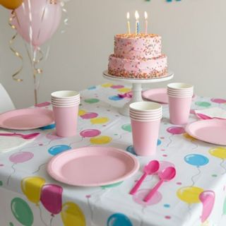 Kit Festa Papel Biodegradável Completo Descartável Copos Pratos Múltiplas Cores em Oferta na Shopee