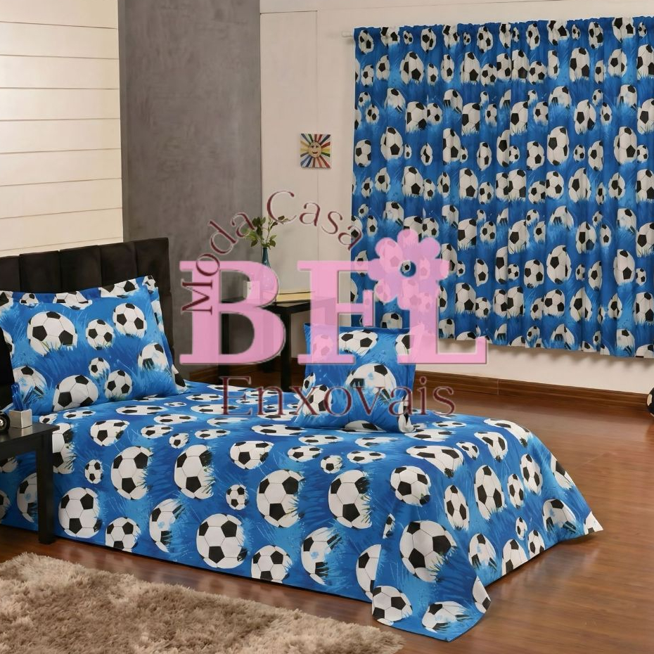 KIT QUARTO SELEÇÃO COMPLETO - COLCHA/ PORTA TRAVESSEIRO/CORTINA PARA VITRO