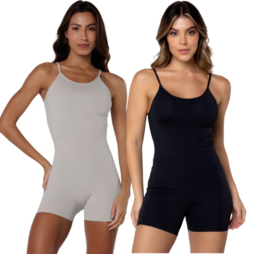 Macaquinho Fitness Poliamida Blackout Zero Transparência Modelador Academia Preto em Oferta na Shopee