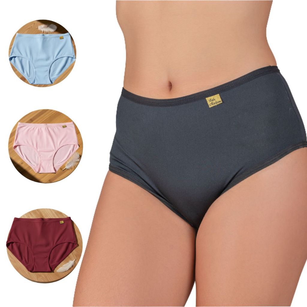 Kit 4 Calçolas Sem Estampa Confortável Cintura Alta Moda Íntima Feminina Lisa Lingerie Casual