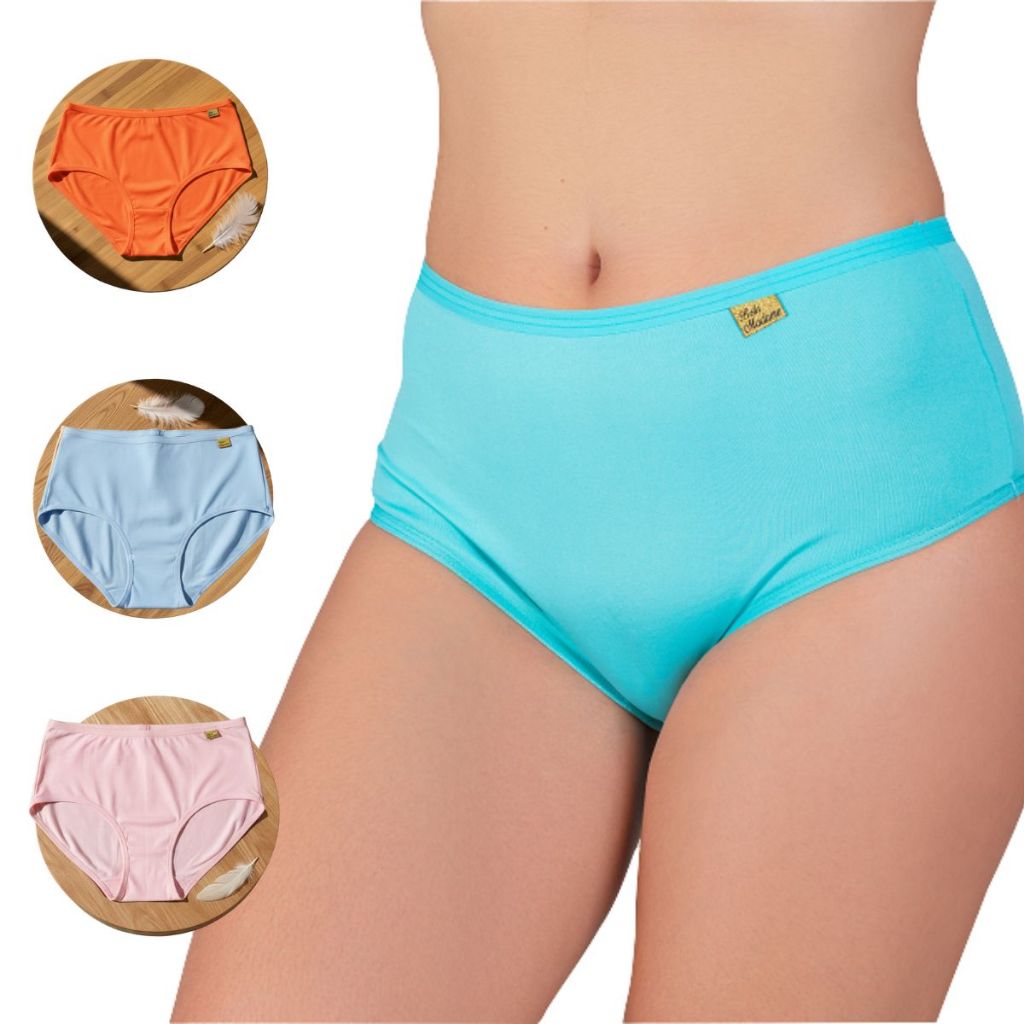 Kit 5 Calçolas Sem Estampa Cintura Alta Moda Íntima Feminina Confortável Lingerie Lisa Casual