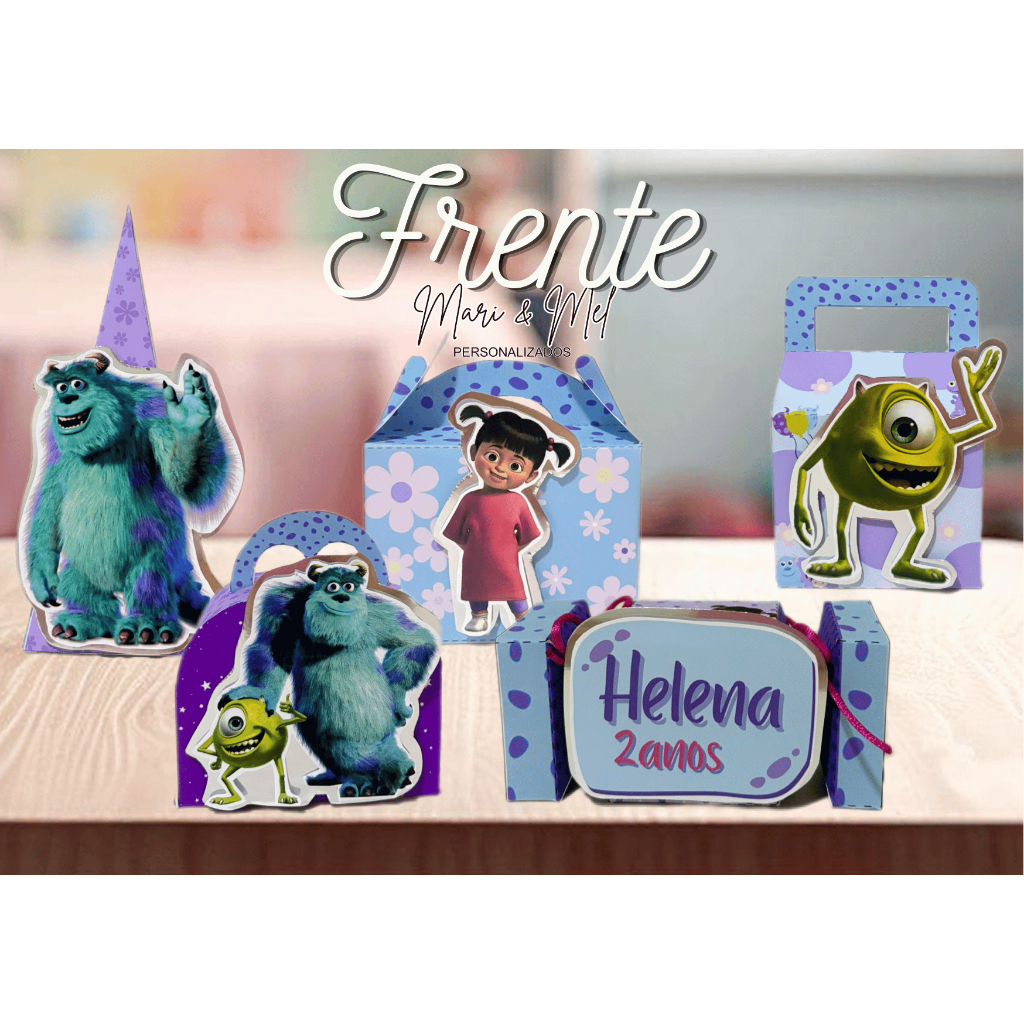 Kit Festa | Lembrancinha Aniversário Infantil | Aplique 3D | Inspiração Monstros SA