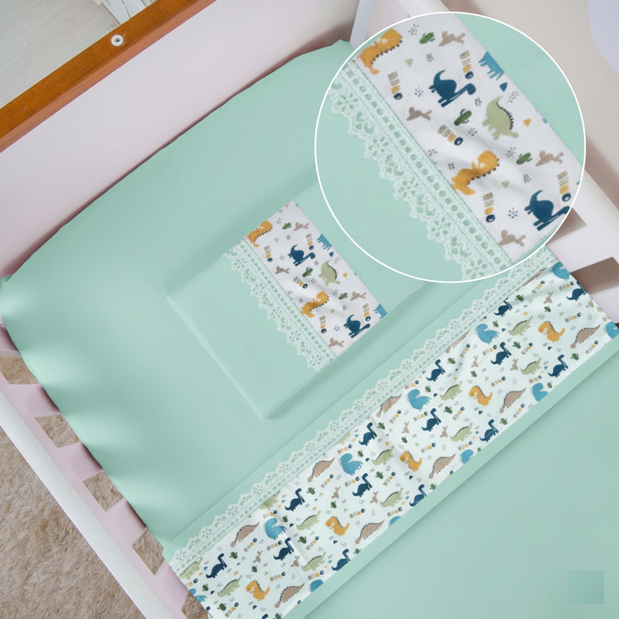 Jogo Lençol 03 Peças Quarto de Bebê 89x38cm MINI BERÇO Percal 400 fios Alta Qualidade