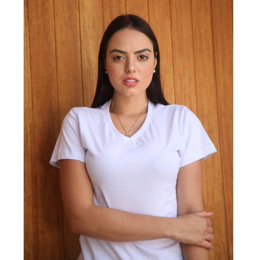 Baby Look Camiseta Feminina Básica Lisa Algodão Branco Gola V Preço Baixo !! em Oferta na Shopee