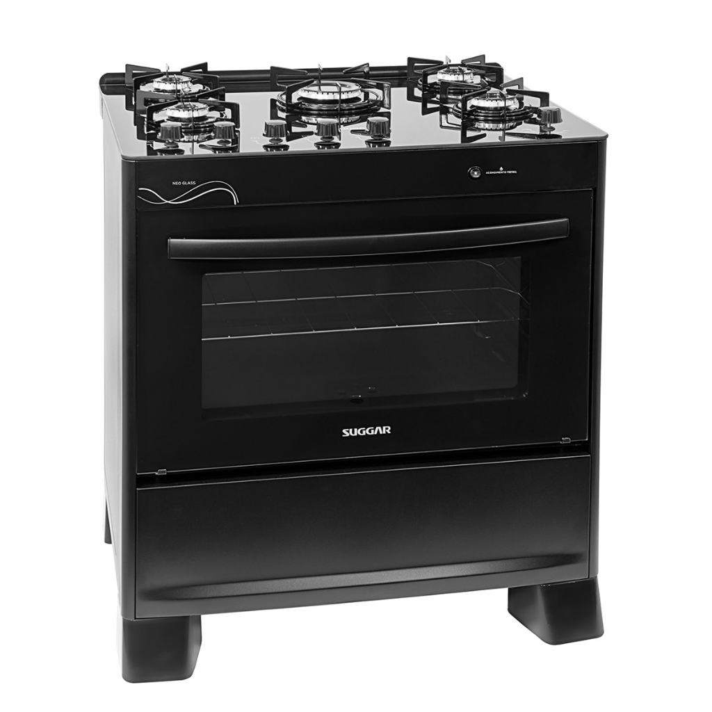 Fogão Suggar Neo Glass 5 Bocas Fgvng510pt Mesa de Vidro Preto em Oferta na Shopee