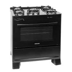 Fogão Suggar Neo Glass 5 Bocas Fgvng510pt Mesa de Vidro Preto