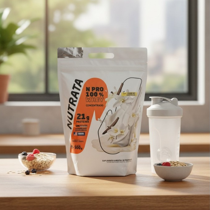 Nutrata N Pro 100% Whey Concentrado 21 Gr de Proteina 900 Gramas Sabores Variados. em Oferta na Shopee