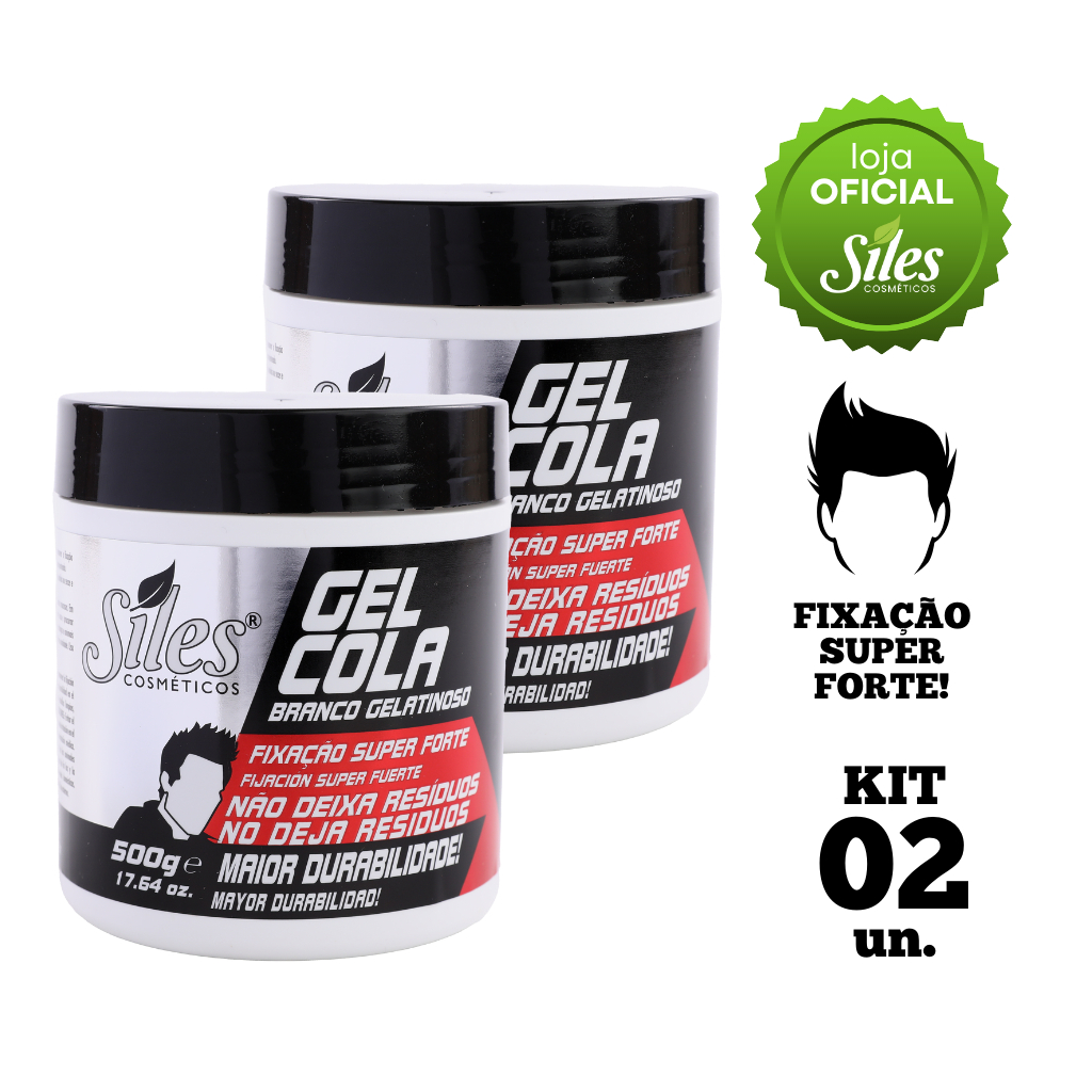 Gel Cola Siles Fixação Super Forte 500g - Kit 2 un.