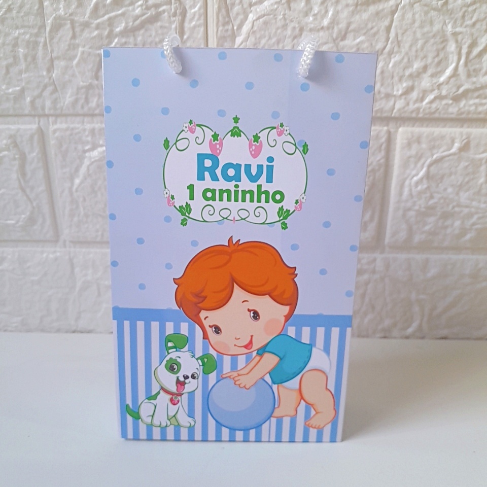 Sacolinha Surpresa  Limãozinho da moranguinho  Personalizada  Pegue e Monte Lembrancinha Festa Infantil
