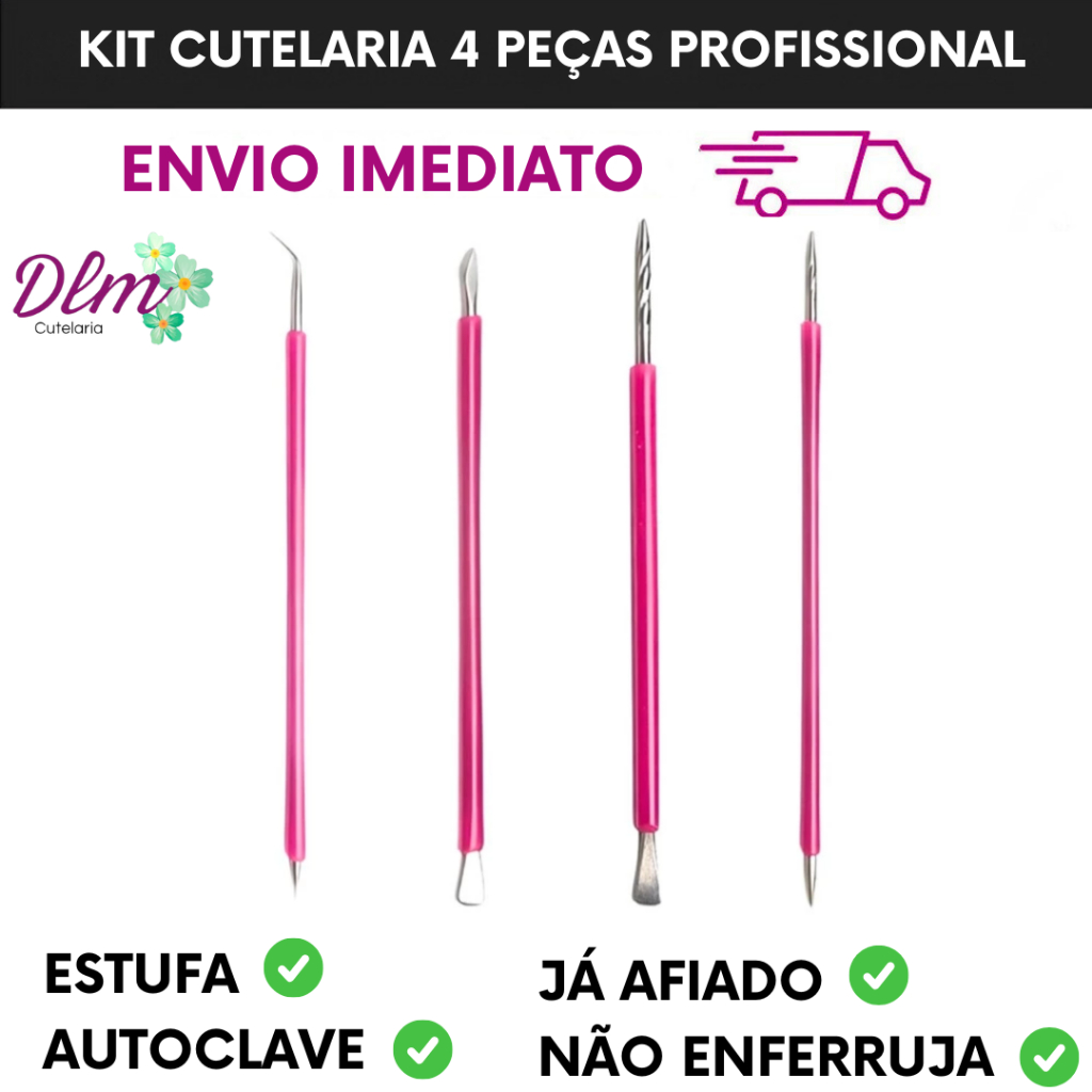 Cutelaria 4 peças Palito Espátula Mista Desencravador Slim