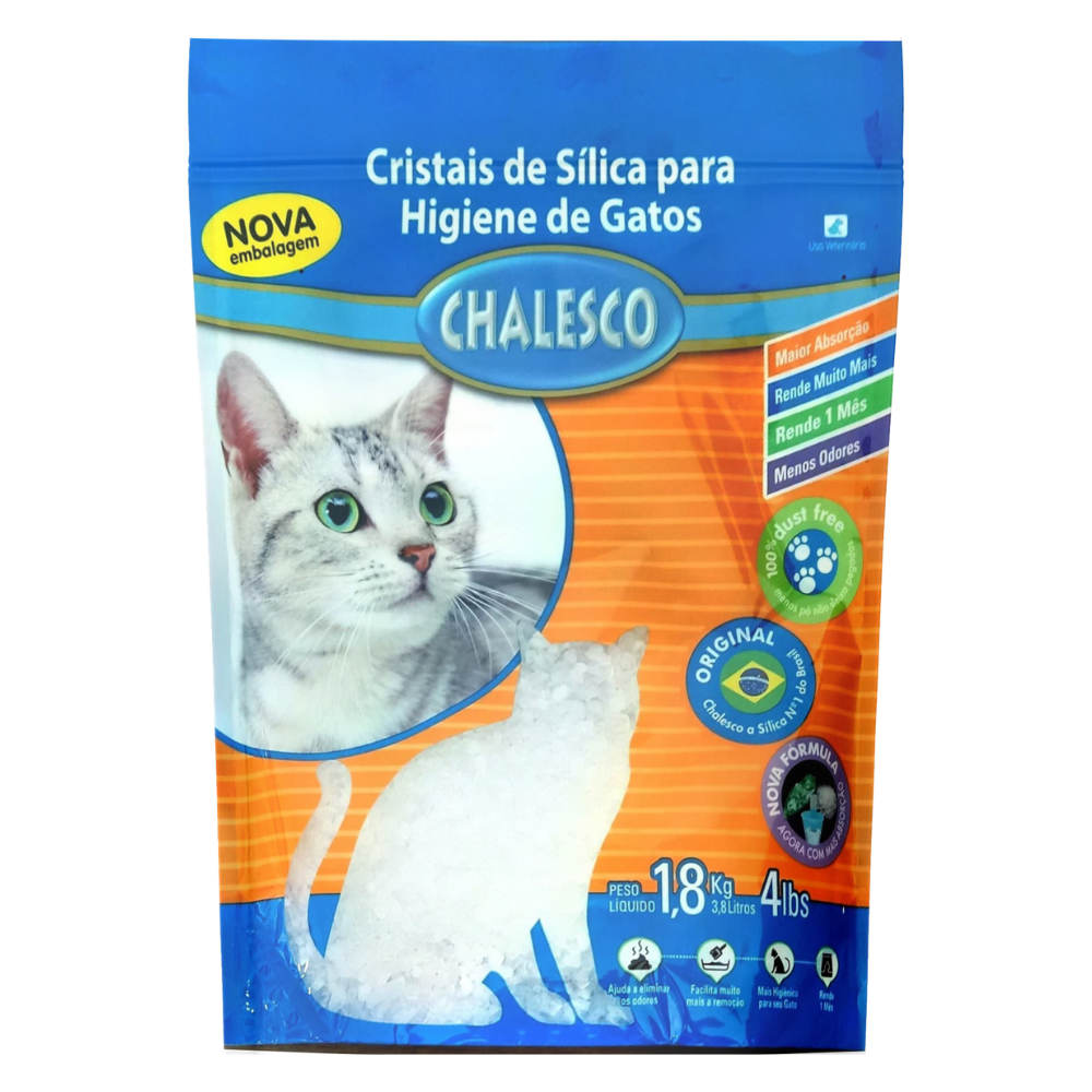 Areia Sílica Grossa Chalesco 1,8kg - Sem Odor por 30 Dias para Gatos! em Oferta na Shopee