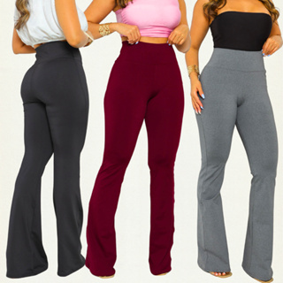 Calça Flare Suplex Premium Feminina Boca de Sino Bailarina Cintura Alta Sem Transparência em Oferta na Shopee