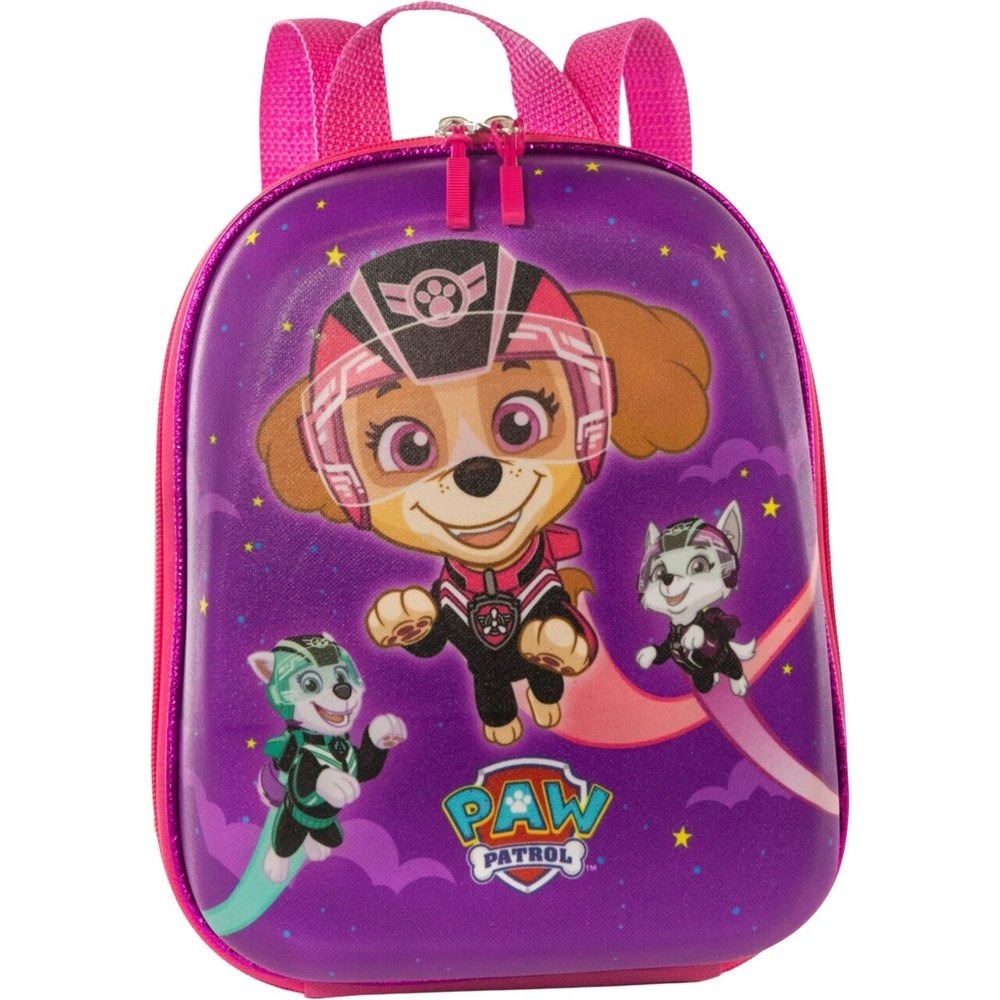 Mochila Escolar Infantil Patrulha Canina Tamanho P - Roxa